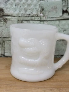 Vintage BC Comics Mug Grog Caveman Johnny Hart White Milk Glass Coffee Cup 8oz - Picture 1 of 6