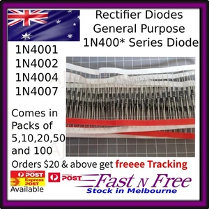 Rectifier Diodes 1N4001 1N4002 1N4004 1N4007 General Purpose DO-41 Series Diode - Picture 1 of 5