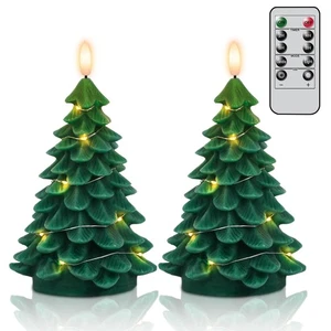 Albero di Natale Candele Senza Fiamma, Natale LED Candele Coniche con Telecomando Tim... - Foto 1 di 6