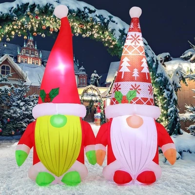 5.2英尺圣诞侏儒充气户外装饰吹庭院带内置LED — 第 1/4 张图片