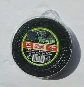 .080 Twisted Spiral Trimmer Line 206' 1/2 lb bajo ruido negro Pro Line Donut - Imagen 1 de 4