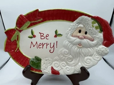 NIB Fitz & Floyd 2010 Santa “Holiday Cheer” Sentiment Tray - Image 1 of 4