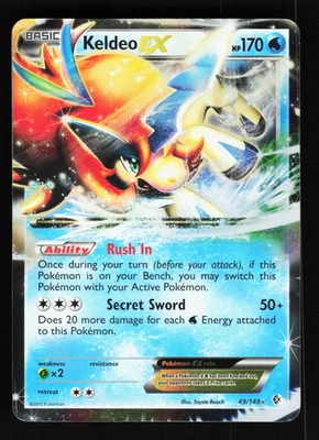 Keldeo EX 49/149 Boundaries Crossed Rare EX Holo Pokemon LP - Image 1 of 2
