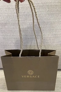 Versace Borsa Regalo Oro Manici Lunghi Shopping Bag Tote Vuota 9,75”x8,25”x4” - Foto 1 di 16