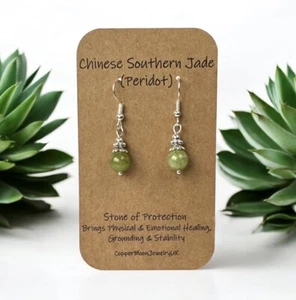 Peridot Earrings 925 Sterling Silver Earrings Dangle Gemstone Earrings Gift 16th - Picture 1 of 4