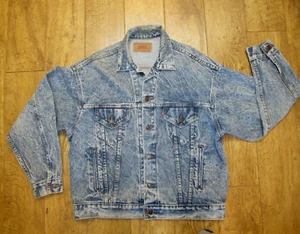 Vintage Levis Größe L Herren/Damen Typ 3 Relaxed Denim Trucker Jacke USA. 70507 0219 - Bild 1 von 17
