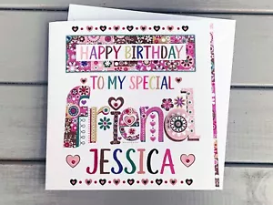 Biglietto di compleanno Friend personalizzato. Biglietto personalizzato per un amico speciale - Foto 1 di 13