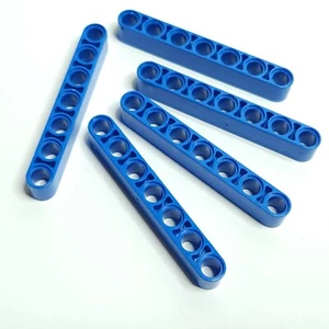 LEGO Part 32524 Technic Liftarm Thick 1x7 16615 Blue Qty 5 - Picture 1 of 4