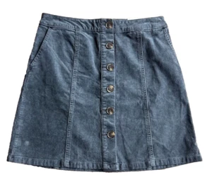 Maurices Rock Damen Gr. 6 Grau Cord A-Linie Knöpfe Taschen 0233 NEU - Bild 1 von 8