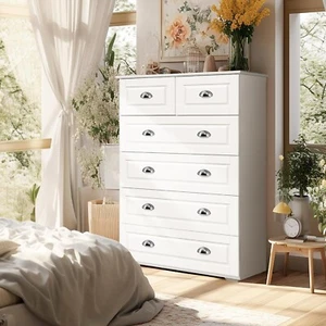 6 Drawer Dressers, Tall Wood Dresser, Chests of Drawers for Entryway Closet NEW】 - Picture 1 of 9