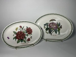 Set Of 2 Portmeirion Shrubby Peony & Rhododendron Oval Platters Botanic Garden - Picture 1 of 22