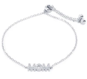 Silverworks Sterlingsilber Armband Zirkonia Pave "MOM" verstellbar NEU - Bild 1 von 4