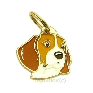 Hundename Ausweisschild, Beagle, personalisiert, graviert, handgefertigt, Charm - Bild 1 von 12