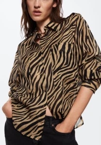 Blusa estampado animal mango talla M nueva con etiquetas MNG - Imagen 1 de 6