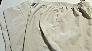 Women's Size 20 Light Tan Stretch Waist Poly Dress Pants By BendOver - Picture 1 of 4