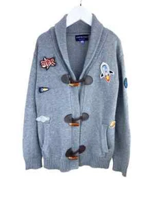 Andy & Evan, Boys' Toggle Applique Sweater, Grey Heather, Size 7 - Picture 1 of 5
