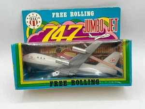 Vintage Free Rolling Boeing 747 TWA Jumbo Jet Airplane w/ Box - Hong Kong READ - Picture 1 of 15