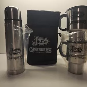 Justin Boots Edelstahl Thermo Thermoskanne und Becher Set - Bild 1 von 5