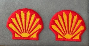 LOT OF 2 SHELL OIL & GASOLINE~EMBROIDERED SEW ON ONLY UNIFORM PATCHES (QTY 2) - Picture 1 of 3