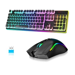 ATTACK SHARK T3 104 Keys Wireless Gaming Keyboard& Mouse Set 2.4G RGB DPI White - Picture 1 of 7