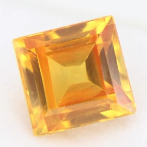 4.45 Ct Princess Cut Loose Gemstones Natural Imperial Topaz Yellow - Picture 1 of 4