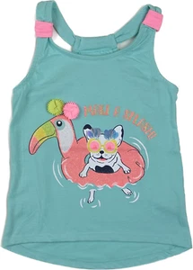 Cynthia Rowley Kids Blue Sleeveless Cotton Glitter Sequin Puppy Tank Top M 5/6 - Picture 1 of 2