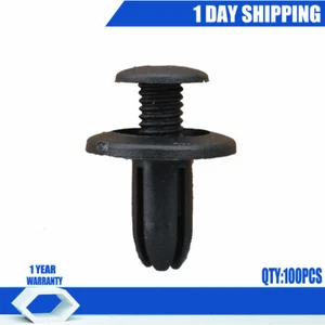 100PCS Universal Car Truck Bumper Fender Rivet Fastener Clips Dia 6mm Hole Black - Picture 1 of 5