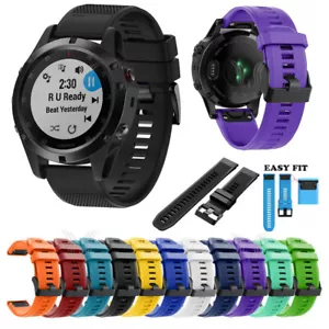 Braccialetto in silicone Quick Fit per Garmin Fenix 7 7X 6 6X 6S 5 5X 5S 3HR D2 - Foto 1 di 58