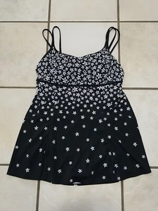 Robby Len 1 Teiler Rock Badekleid Badeanzug schwarz weiß Gr. 14 SCHLANKMACHEND einwandfrei - Bild 1 von 8