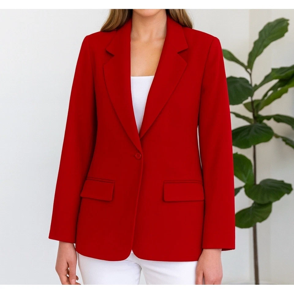 Chaqueta Blazer Abrigo Pendleton Wool Mills Rojo Mujer Talla 6 Med 100% Lana Virgen Foto 1 de 4