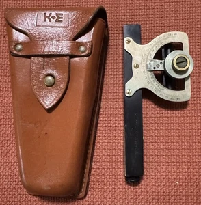 Vintage Keuffel & Esser (K&E) Abney Survey Level Clinometro 5710 con custodia in pelle Orig - Foto 1 di 9