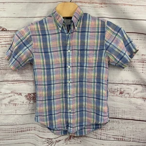 Brooks Brothers Regent Hemd Herren Medium All Irish Linen kariert Kurzarm - Bild 1 von 7