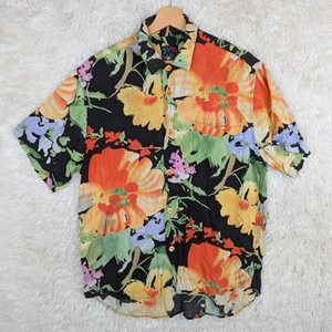 Vintage Jams World Rayon Shirt Herren Floral Flora Grande Blk Print Größe M - Bild 1 von 6
