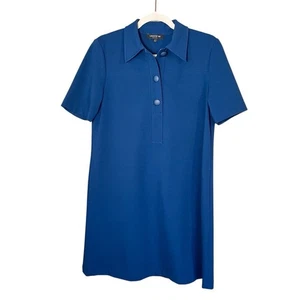 Lafayette 148 Kurzarm Popover Stretch Ponte Strick Polokleid Blau Small - Bild 1 von 7