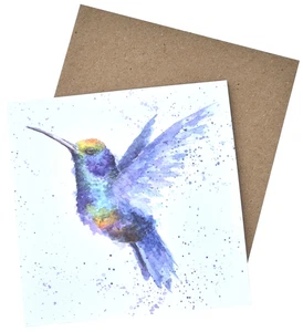 GRUSSKARTE 150mm Regenbogen Vogel KOLIBRI Wild Amerika Tier WRENDALE Blanko - Bild 1 von 7