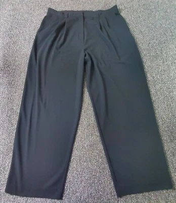 Venezia Jeans Dress Pants Women's 22 Average Black High Rise Straight Pleated - Image 1 of 4