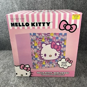 HELLO KITTY 9 Can Mini Fridge 6. 7 Liter Dorm Room 10”x 10” x 10.4” NEW IN BOX - Picture 1 of 21