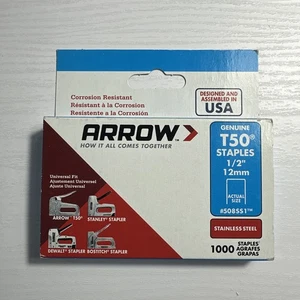 Arrow Genuine T50 Staples 1/2” 12mm Stainless Steel - Mostly Full Pack Of 1000 - Picture 1 of 4