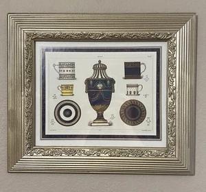 Vintage Ed. Garnier French Porcelain Urn & Cup Print Gold Frame Wall Art - Picture 1 of 19