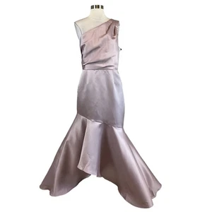 Adrianna Papell Women's Formal Dress Size 14 Purple One Shoulder Mermaid Gown - Picture 1 of 13
