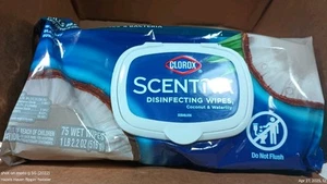 3 PAQUETES toallitas desinfectantes Clorox Scentiva coco y nenúfar 75 unidades Ea. =225 - Imagen 1 de 5