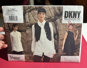 UNCUT Vogue 1397 DKNY Weste & Tunika Schnittmuster 8 10 12 Donna Karan - Bild 1 von 2