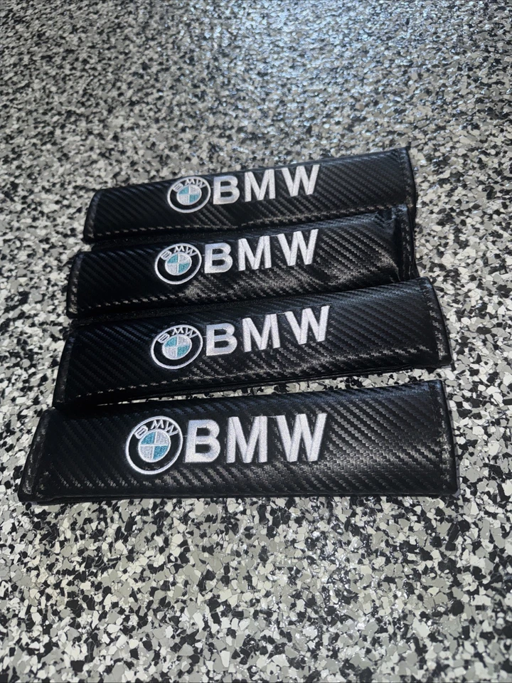 4 almohadillas para cinturón de seguridad BMW aspecto fibra de carbono como nuevas (48) Foto 1 de 2