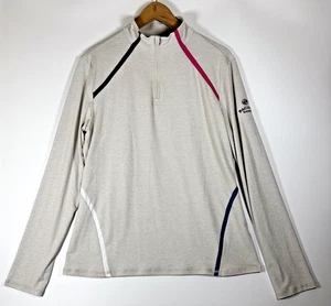 G/Fore Pullover Women XL Gray Pacific Dunes Golf Quarter Zip Lightweight Stretch - Picture 1 of 14