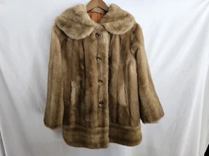 Cappotto altalena pelliccia sintetica marrone vintage foderato raso donna giacca peluche invernale fit med - Foto 1 di 9