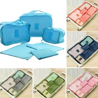 Travel Luggage Waterproof Storage Clothes Organizer Bags Packing Pouch Cube 6Pcs