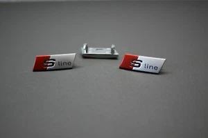 EMBLEM SCHRIFTZUG S-LINE  LENKRAD PLAKETTE AUDI A2 A3 A4 A6 A8 Q7 Q5 TT  - Bild 1 von 3