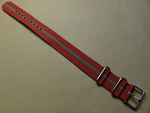 New Easy Pass Thru Timex Camper ONE PIECE T2N653 20mm Watch Band Red with Gray