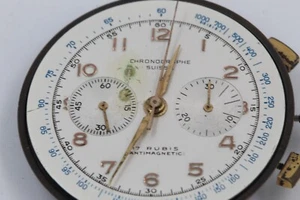 quadrante chronographe suisse movimento crono carica manuale LBO lemania 1270 - Picture 1 of 2