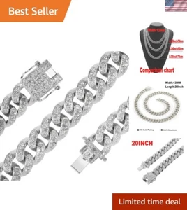18K vergoldete kubanische Gliederketten mit Strass - perfekt für Stil & Geschenk - Bild 1 von 9
